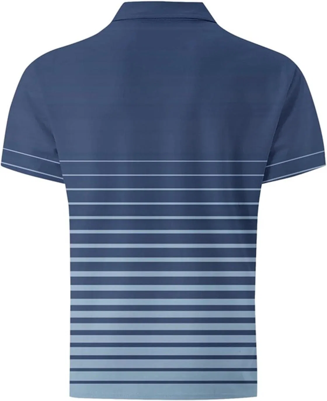 Мужская повседневная футболка с воротником Striped Gradient, Blue — фото 3