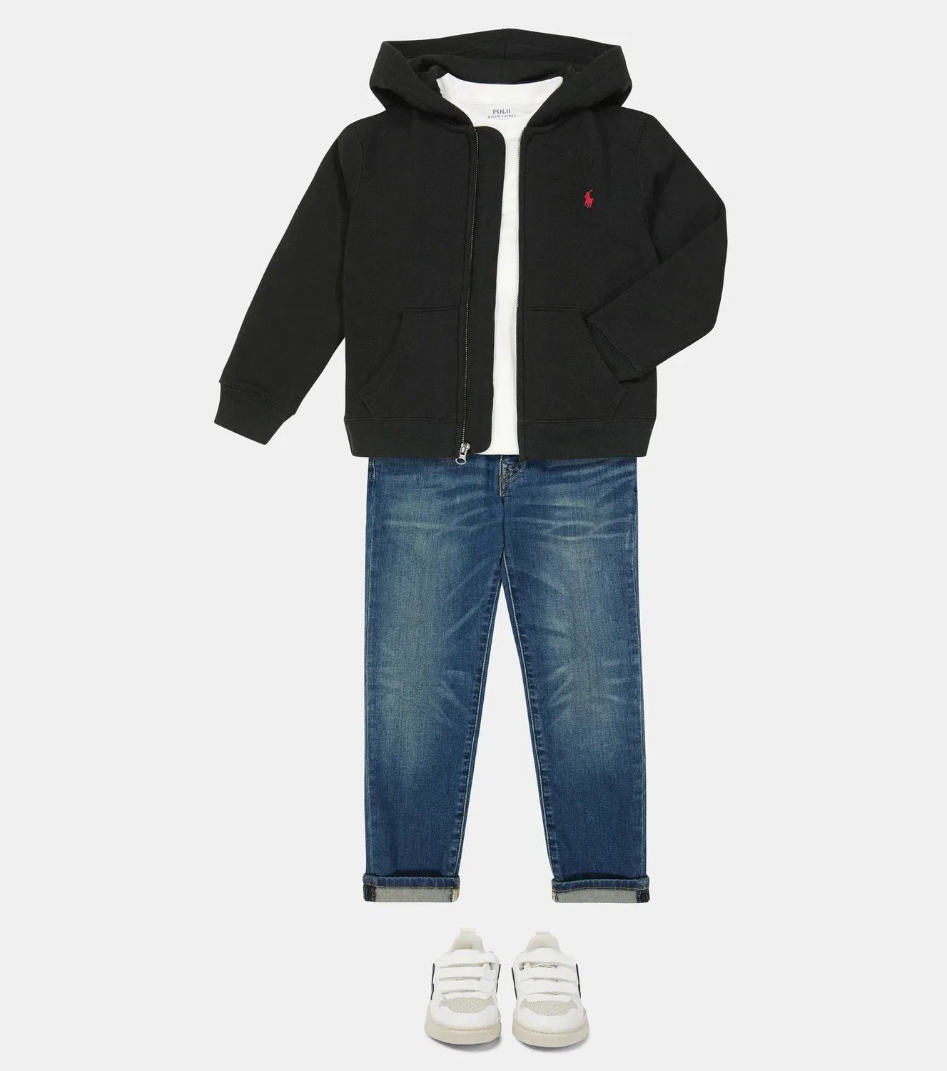 Худи на молнии Polo Ralph Lauren Kids, черный — фото 2
