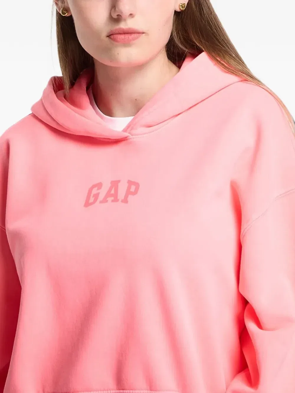 Укороченная толстовка с логотипом Gap, розовый — фото 2