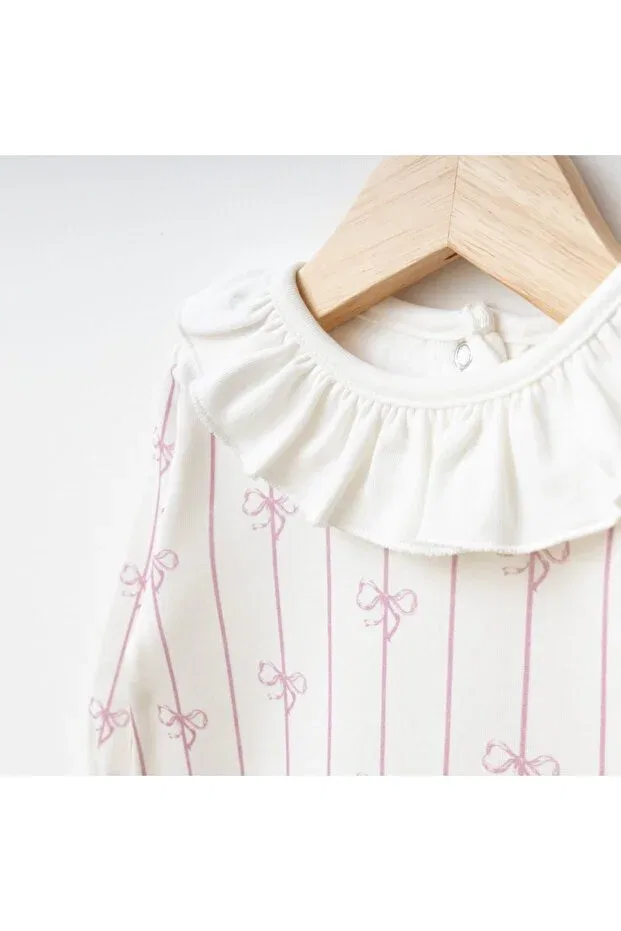 Детский комбинезон для девочек с принтом Basics Limebabies, Ecru — фото 4