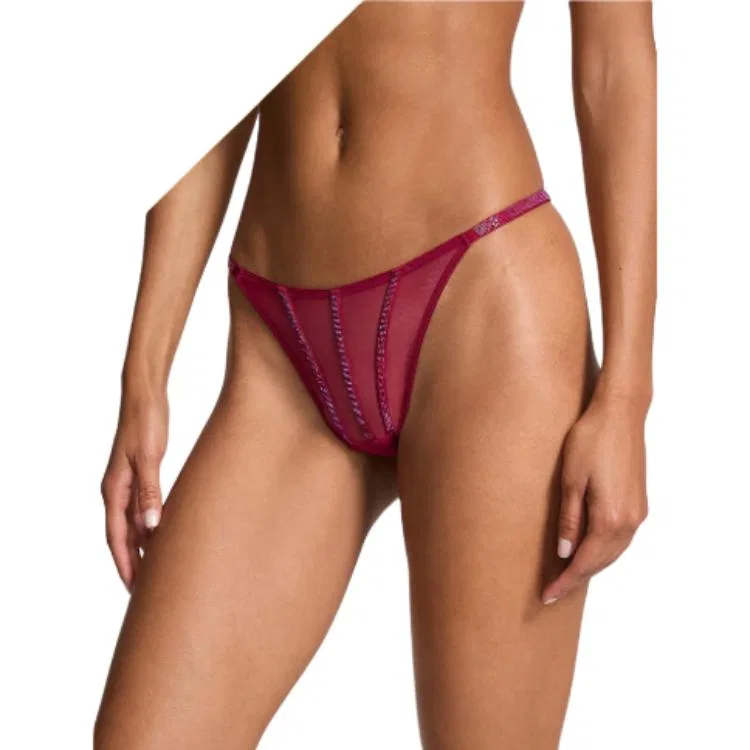 Трусы-танга Victoria's Secret Big Show Collection Burgundy — фото 3