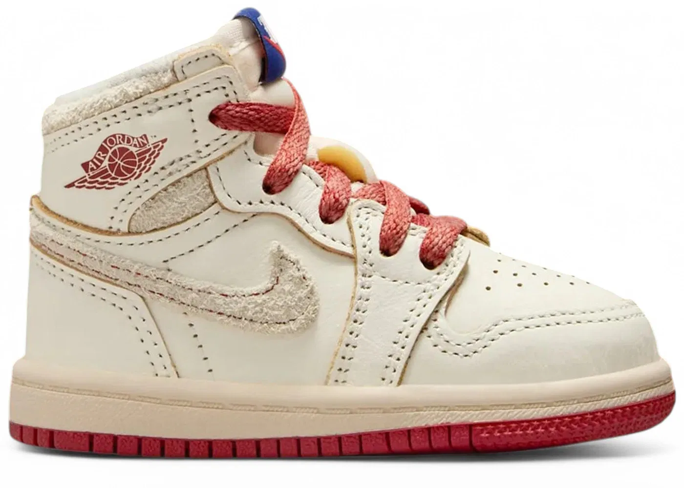 Детские кроссовки с высоким верхом Jordan 1 Retro High OG Jordan, Sail/Cinnabar/Light Bone