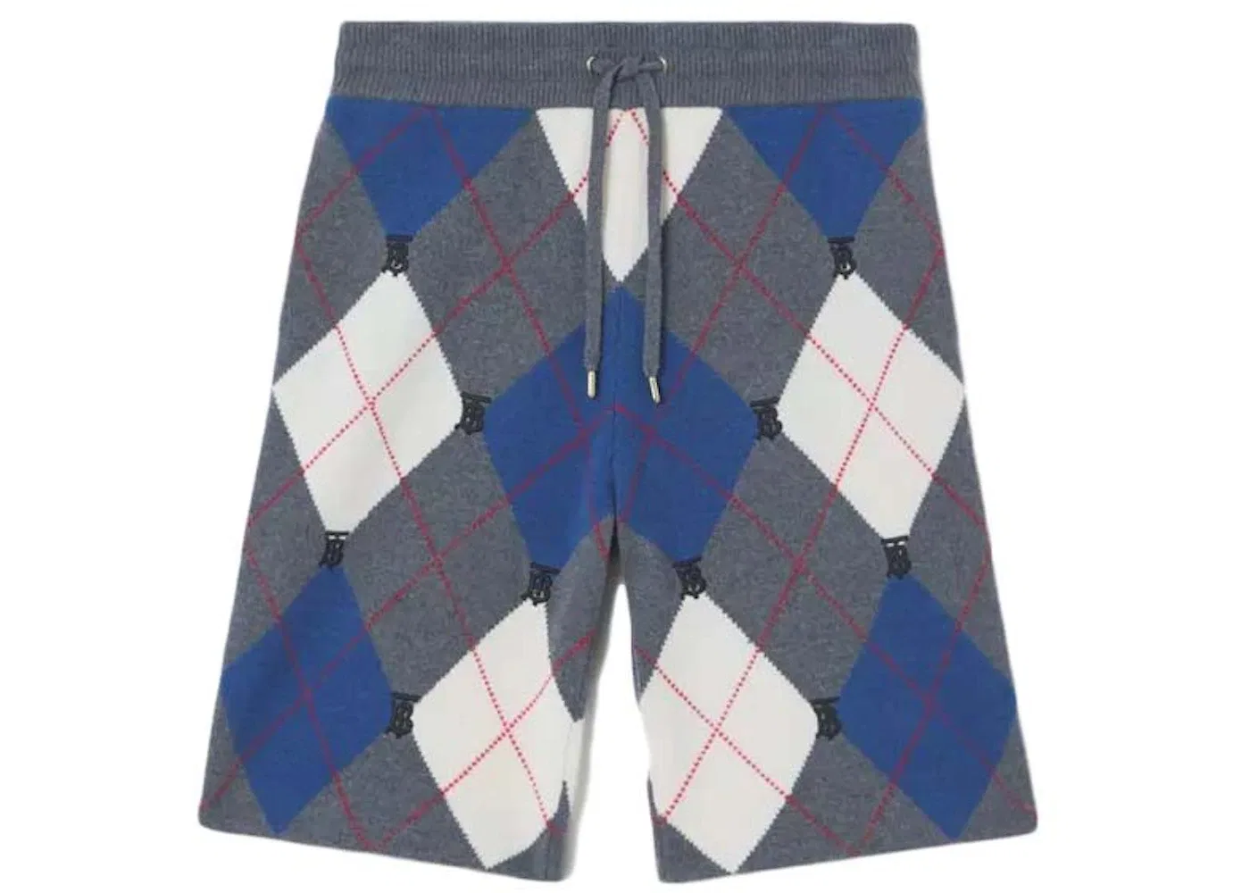 Мужские шорты кашемировые Burberry Shorts, Ash Grey Blue White