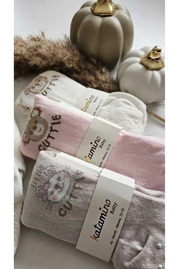 Детские колготки для девочек хлопковые Beyaz Bebe, Ecru — фото 2