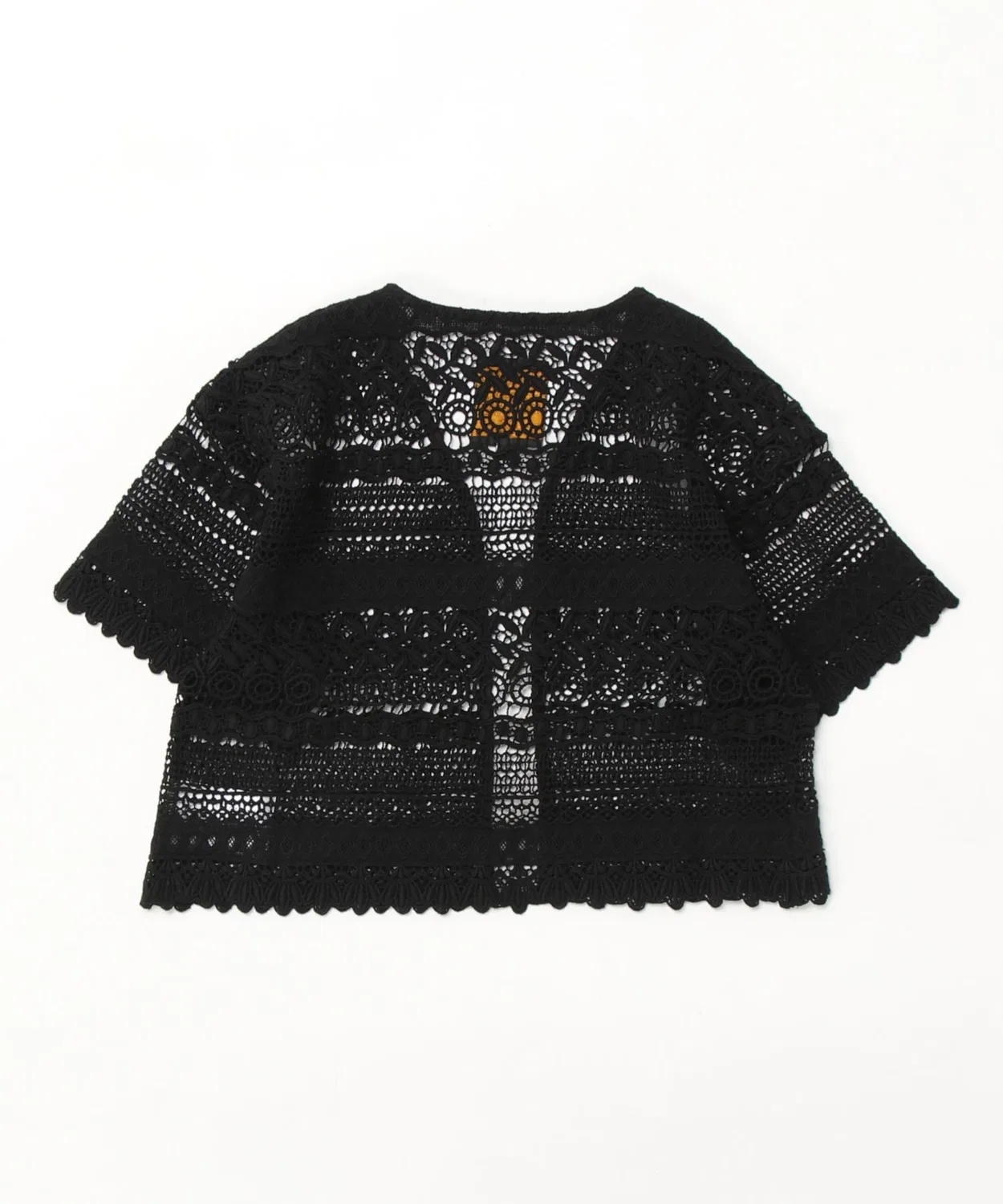 Детский жакет без воротника с кружевом хлопковый NEEDLE WORKS, Black — фото 2