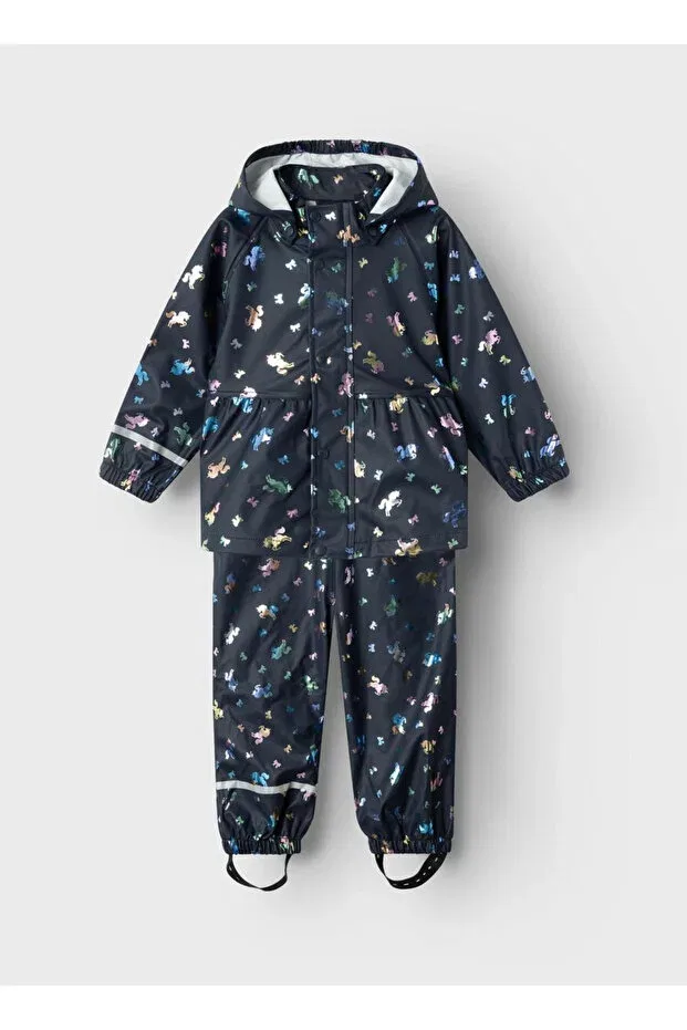 Детское пальто для девочек с принтом Name It, Navy Blue