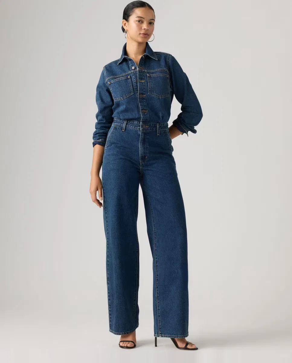 Женский джинсовый комбинезон с длинными рукавами - Levi's - синий — фото 4