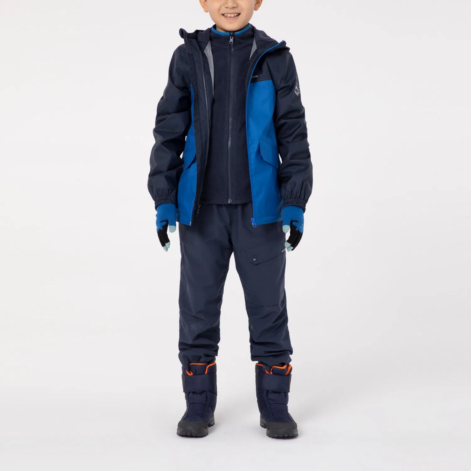 Детская куртка утепленная Dark Blue SH100 DECATHLON, Dark Blue — фото 4