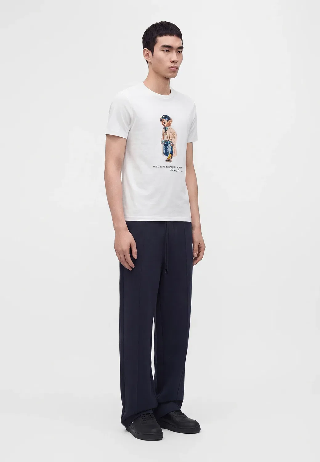 Футболка-Поло приталенного кроя с принтом медведя Polo Ralph Lauren, White — фото 4