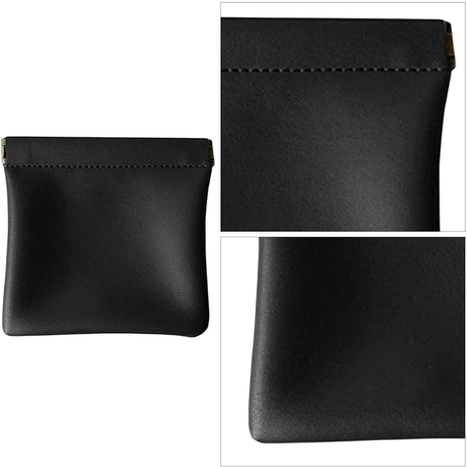 Косметичка с кнопкой, PU, 8.3x7.5 см, Черный Generic — фото 4