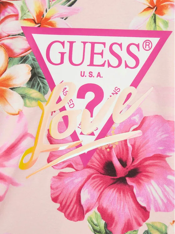 Футболка relaxed fit Guess, розовый — фото 3