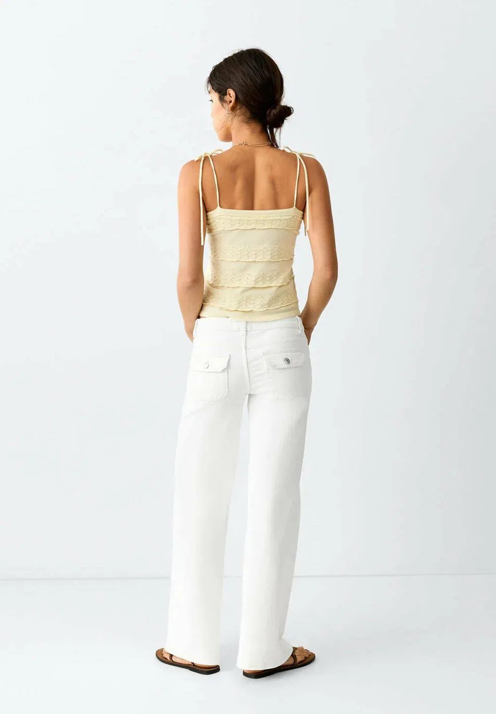 Подростковые джинсы свободного кроя Mango Kids, Off White — фото 2