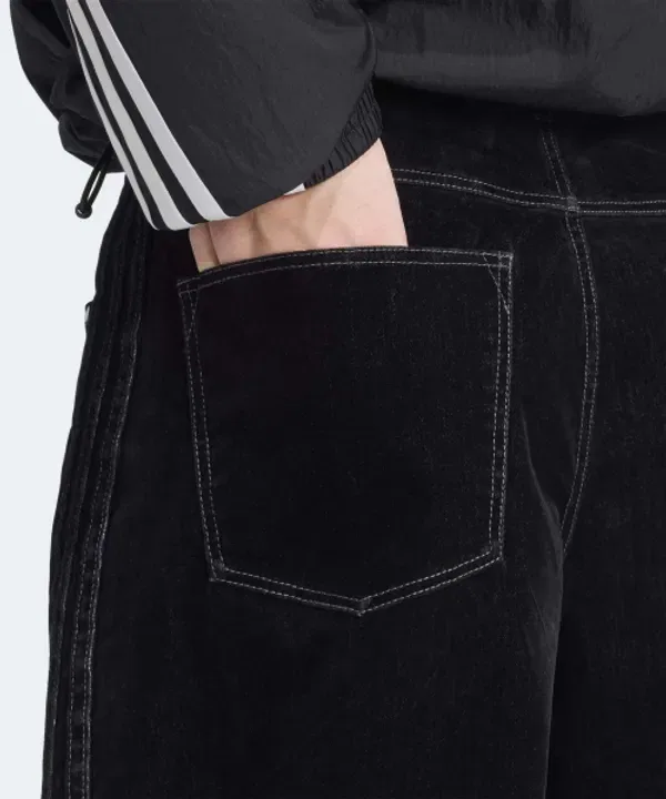 Брюки из твила с отделкой щеткой, Adibreak, Adidas, черный — фото 4