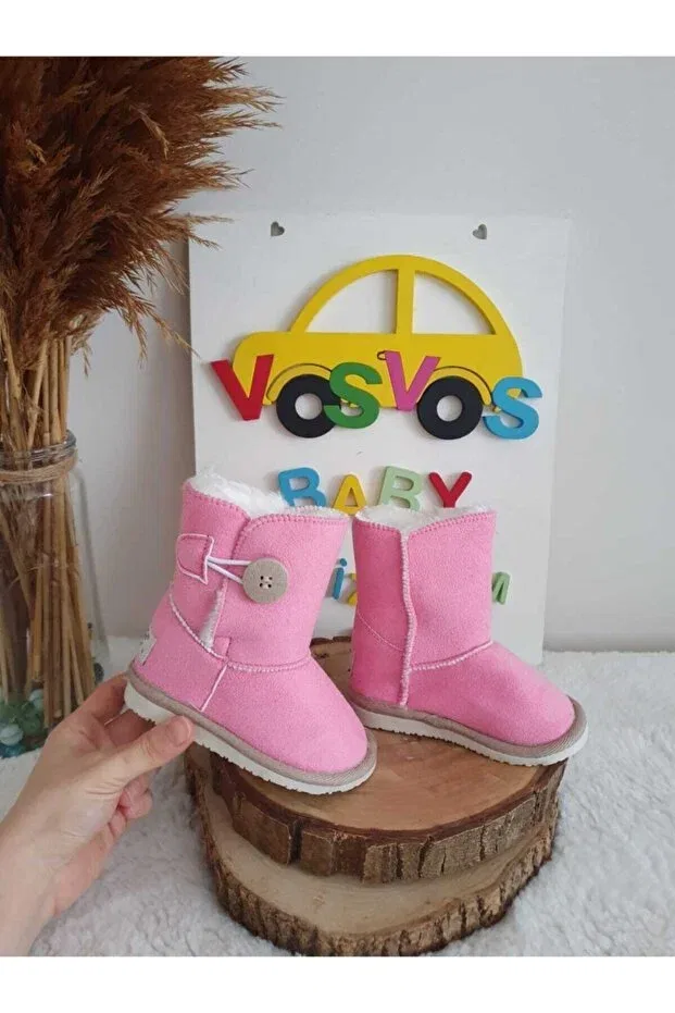 Детские ботинки для девочек на каблуке-шпильке Vosvosbabystore, Pink — фото 2