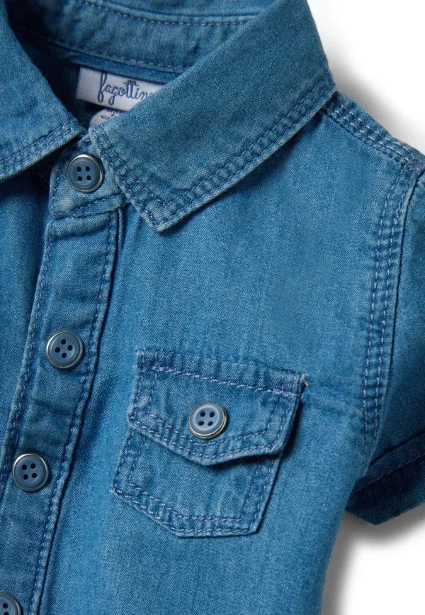 Блуза хлопковая Regular fit Ovs, soft blue, голубой — фото 3