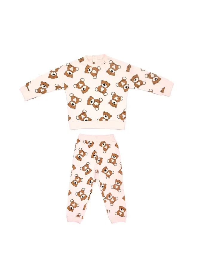 Комплект из футера с принтом медведя, Aiko, мультиколор — фото 2