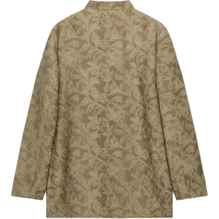 Женский деловой костюм с V-образным вырезом, Light Beige, Zara — фото 3