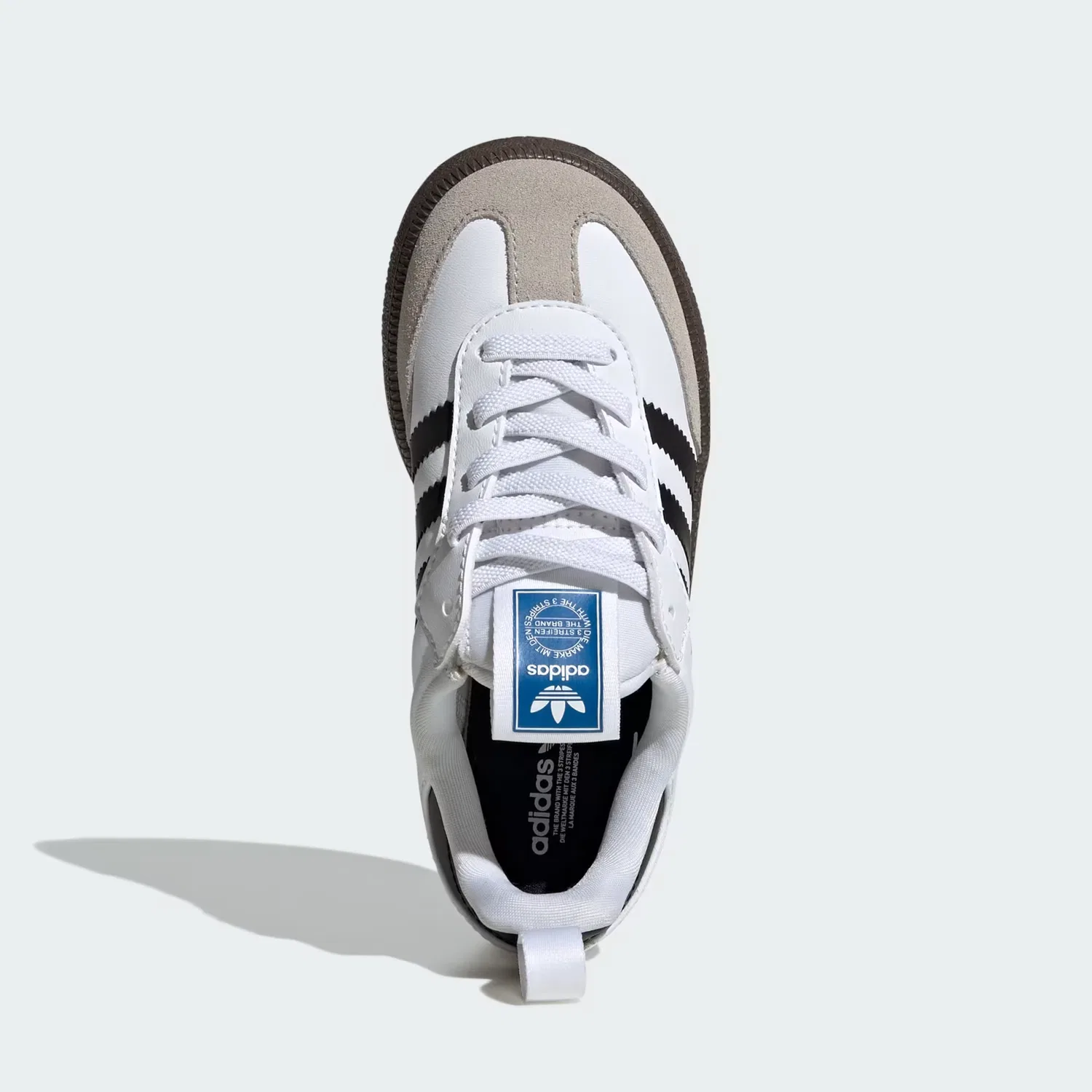 Детские кроссовки на эластичных шнурках Samba Quickon Adidas Originals, белый/черный/золотистый — фото 2
