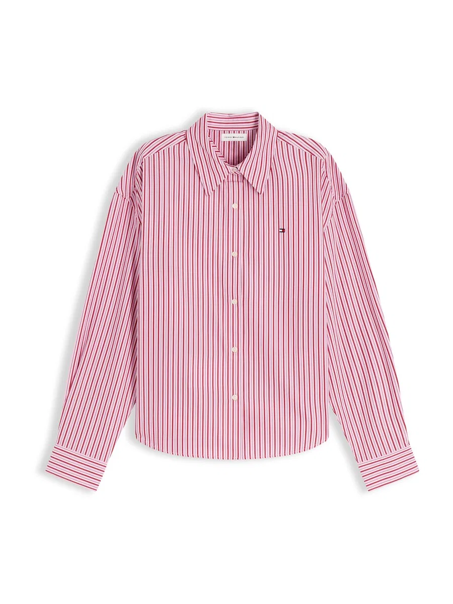 Блузка TOMMY HILFIGER 'Boxy Fit' в розовом и пурпурном цветах