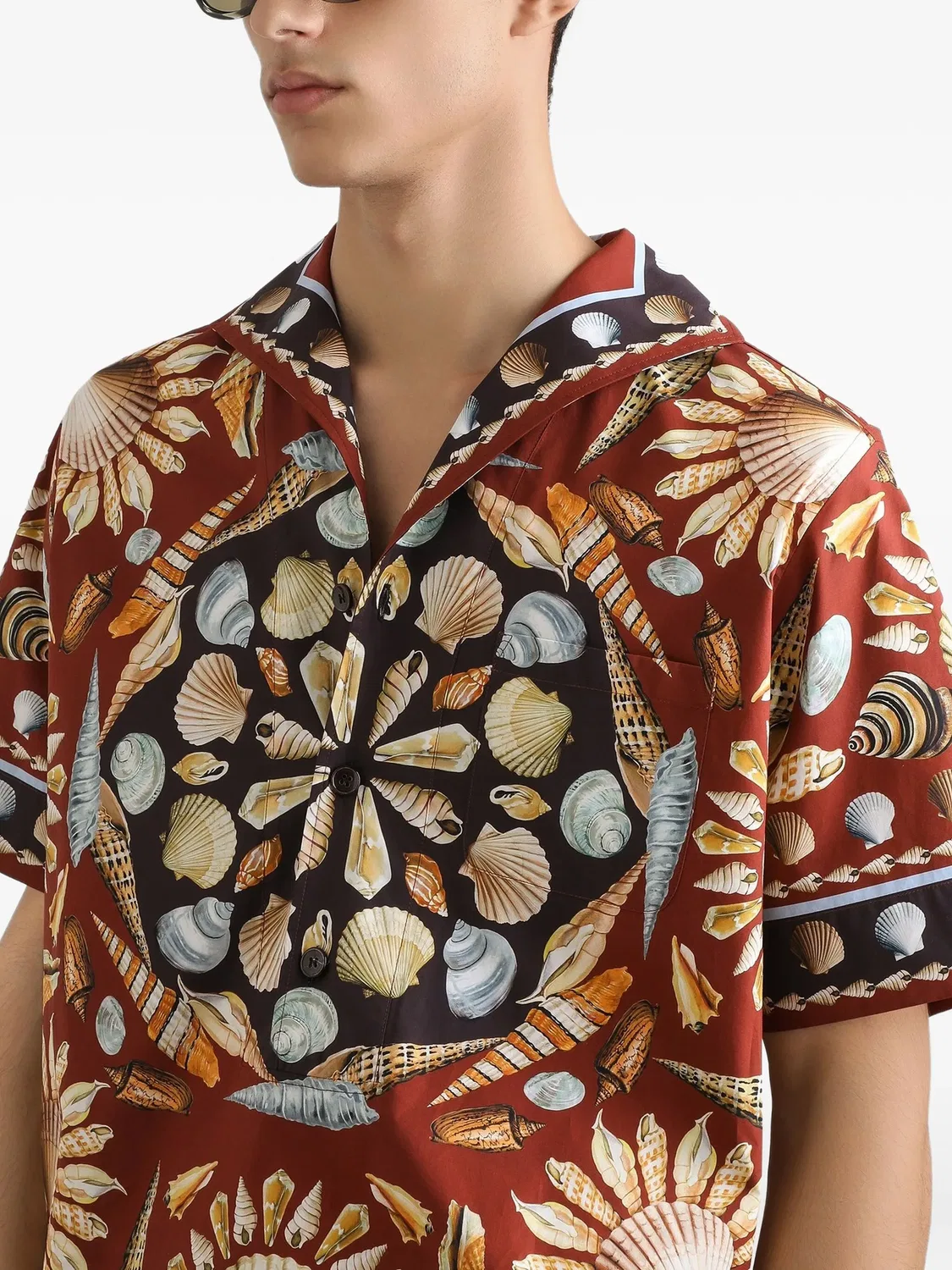 Рубашка с коротким рукавом, коричневая Dolce & Gabbana, коричневый — фото 2