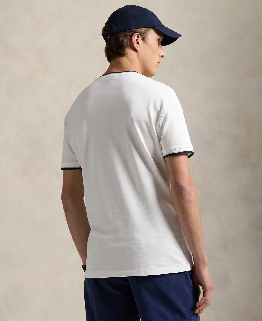 Футболка классическая из стрейч-сетки с вышивкой Polo Ralph Lauren, White — фото 4