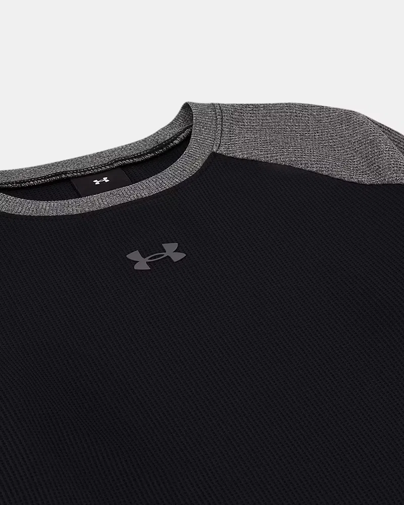 Футболка с длинным рукавом термо с регланом UA Thermal Raglan UnderArmour, Black/White — фото 2
