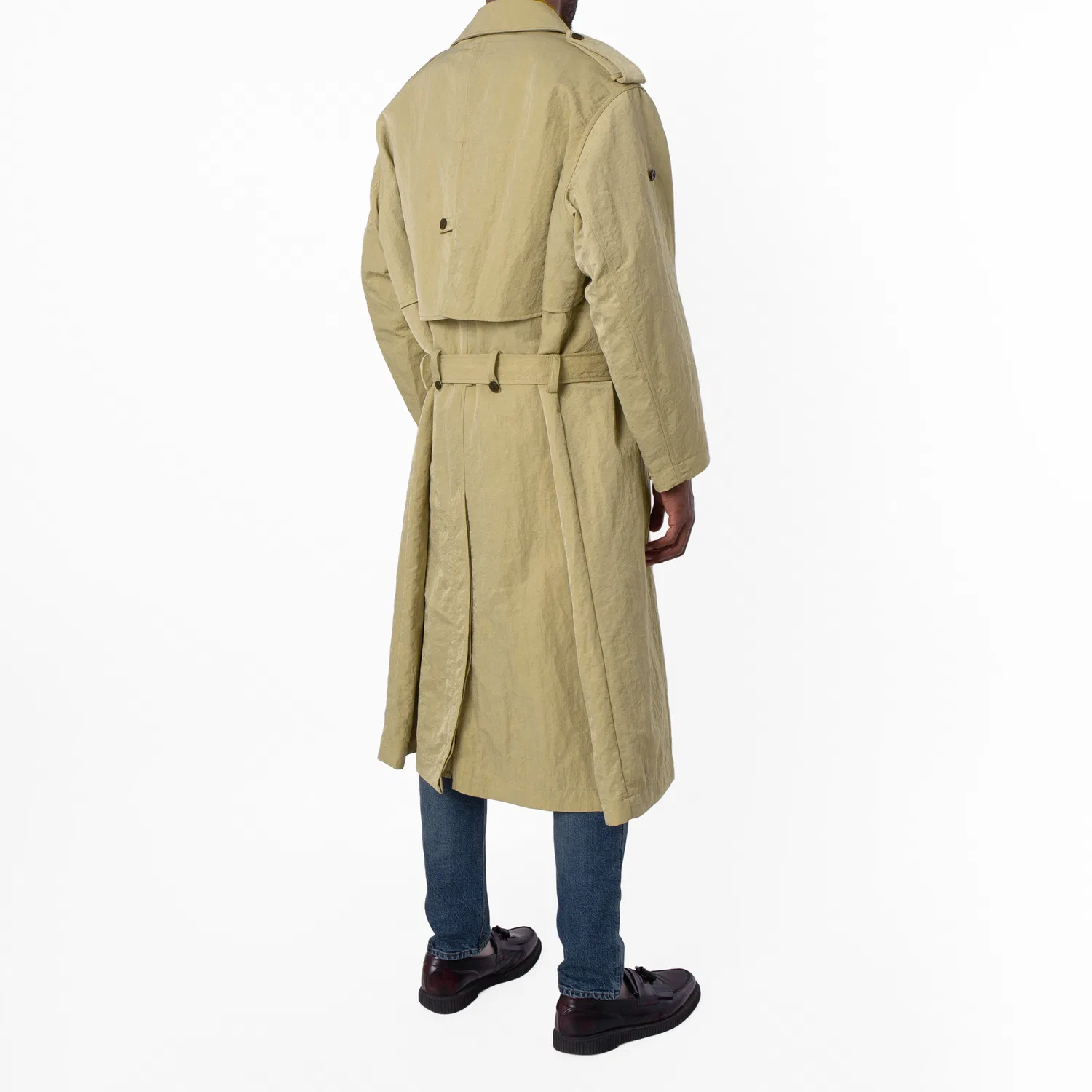 Пальто двубортное Double-Breasted Trench Coat Emporio Armani, Lemon Pepper — фото 4
