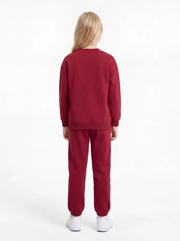Спортивный костюм из хлопка Unisex set - tracksuit Puma, berry, ягодный — фото 2