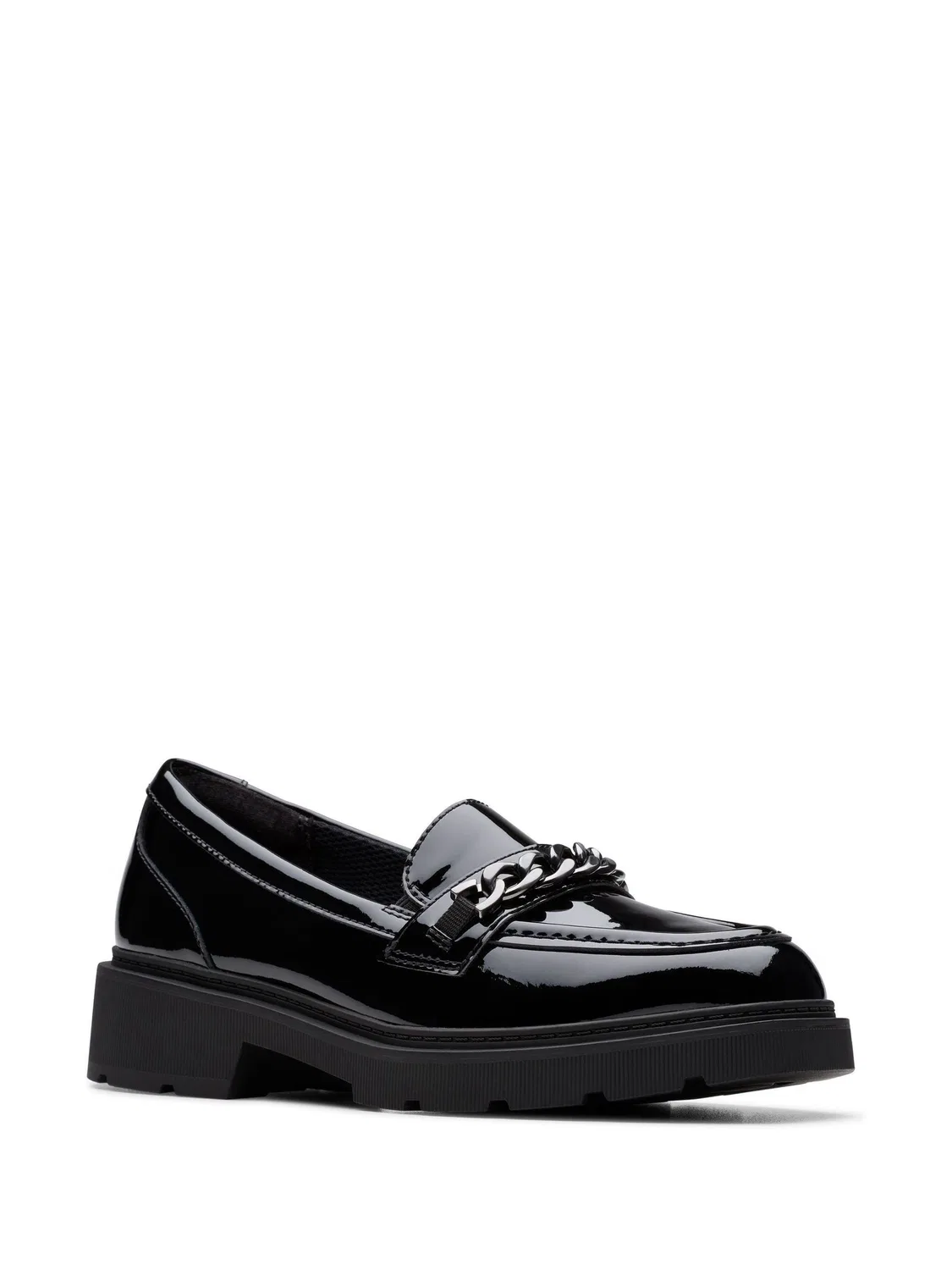 Туфли лоферы Clarks Eris Edge Y, черные патентные, для девочек — фото 3