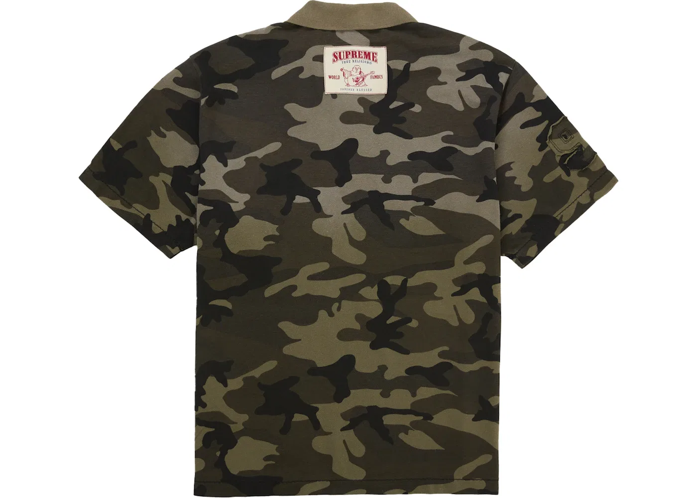 Мужское поло с принтом True Religion Applique Supreme, Olive Camo — фото 2