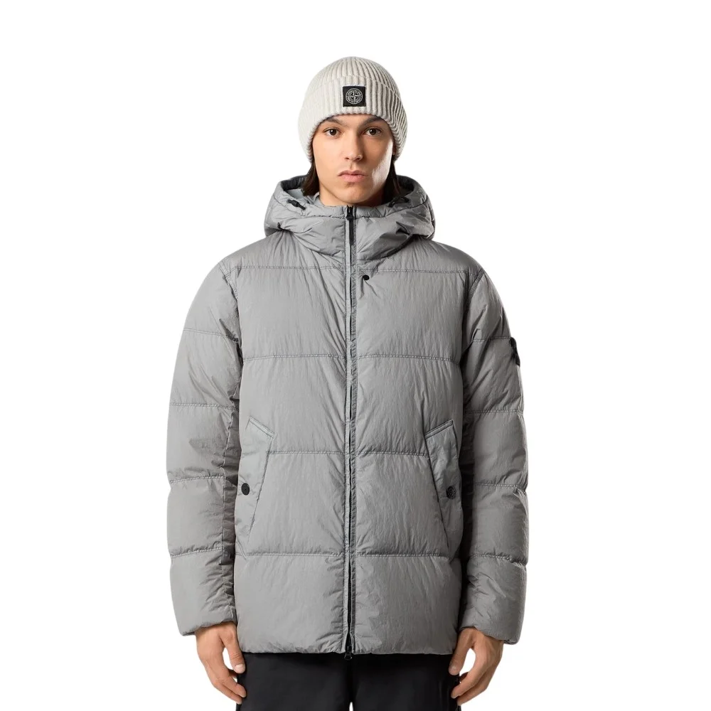 Мужской пуховик Stone Island Wind-resistant With Anti-drop Regular Fit, серый