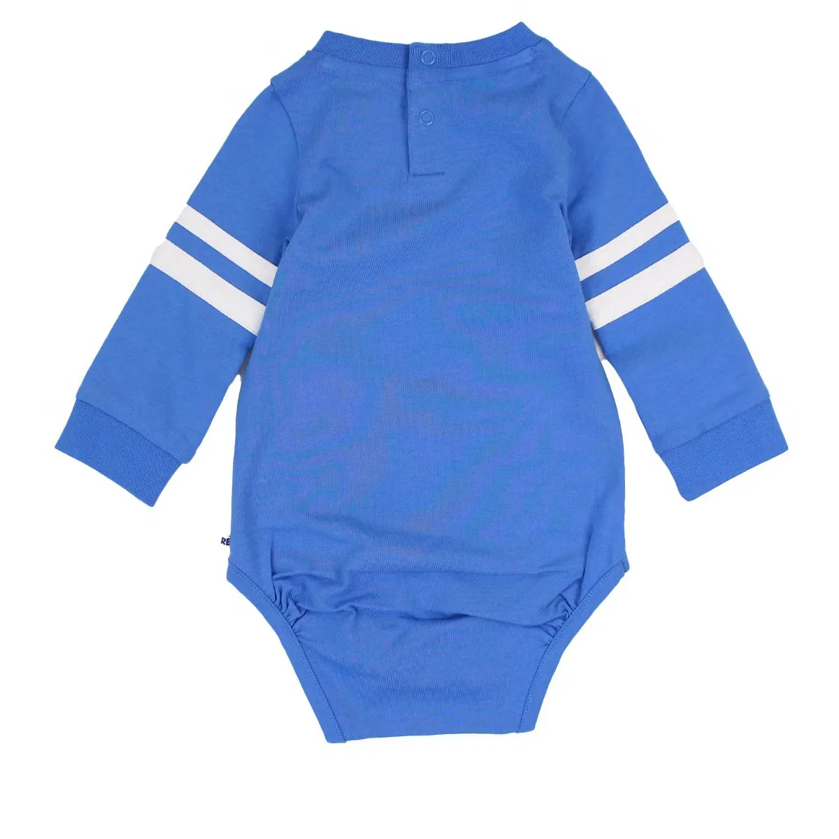 Боди-комбинезон с длинным рукавом с принтом Racing Stripe RuffleButts, Sonic Blue — фото 2