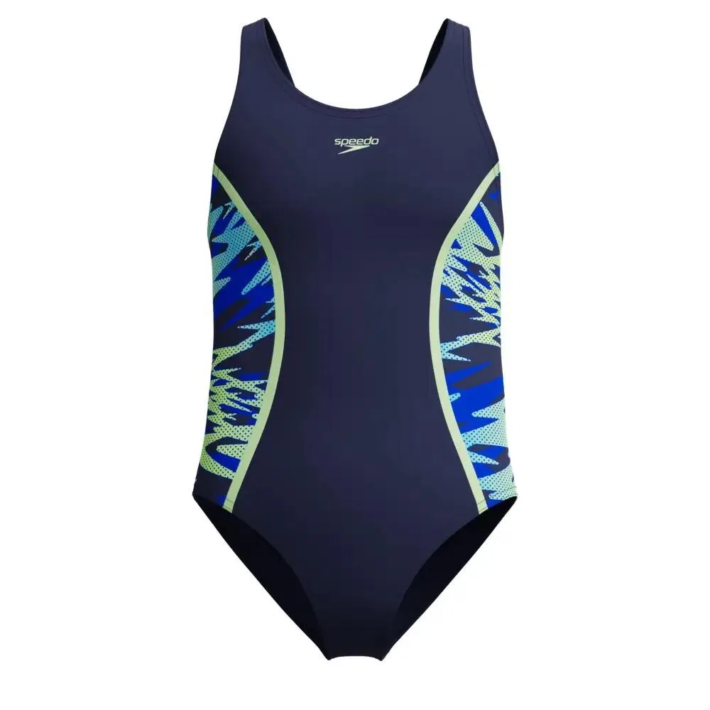 Детский слитный купальник для девочек Hyperboom Splice Muscleback Speedo, Blau Grun