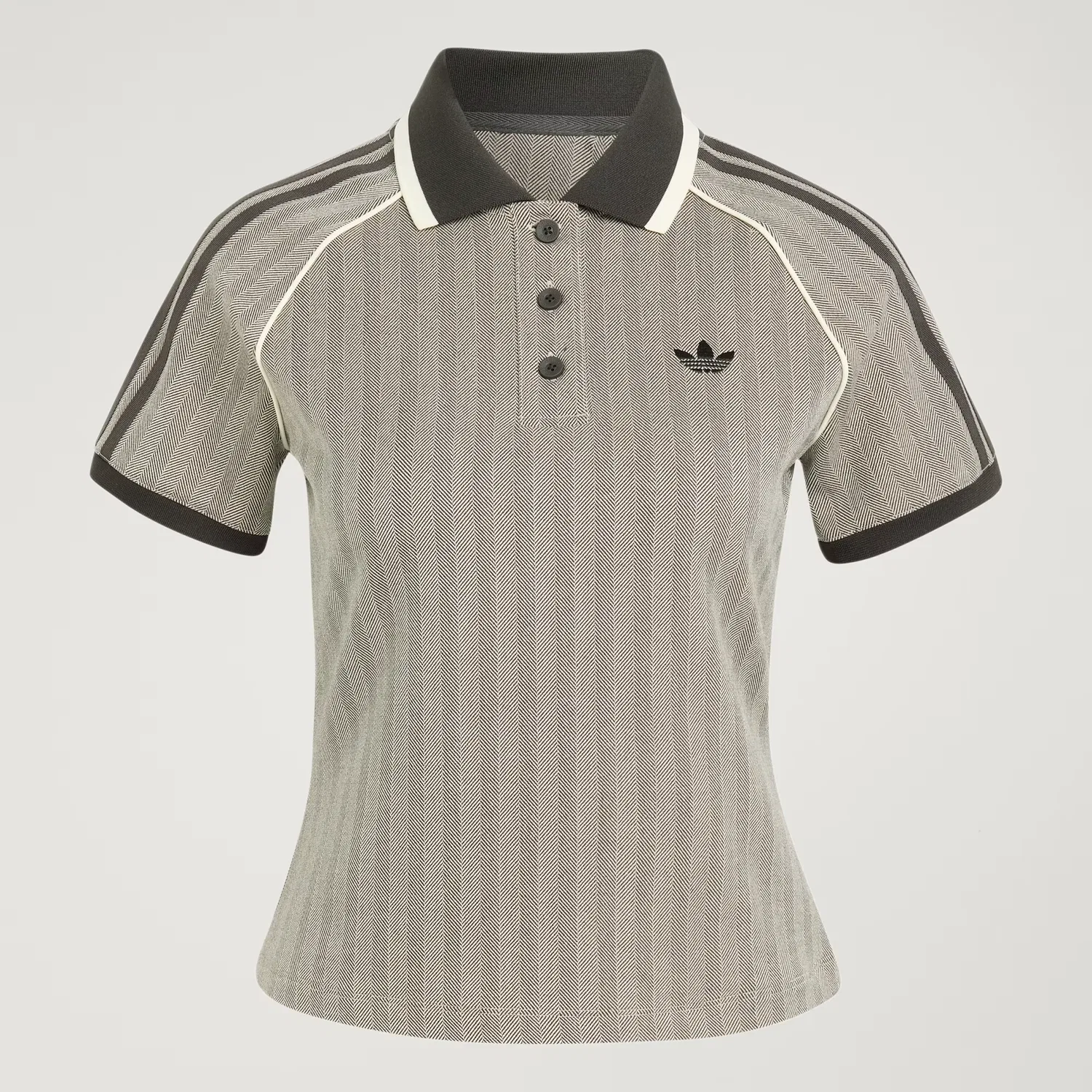 Женское поло приталенного кроя Tweed Polo Shirt Adidas Originals, светло-коричневый — фото 4