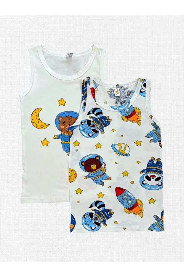 Детский комплект маек для мальчиков хлопковый Elmas Kids, White — фото 2