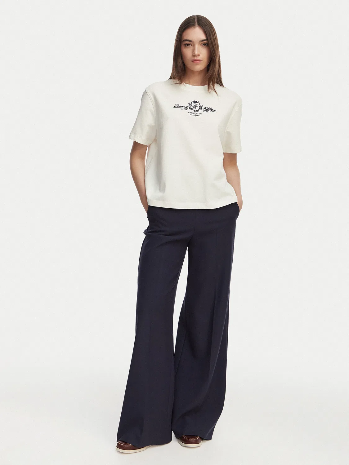 Женская футболка свободного кроя Crest Tommy Hilfiger, белый — фото 2