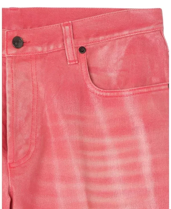 Мужские джинсы из покрытого денима Slim Coated Jeans Burberry, Cherry Pink — фото 2
