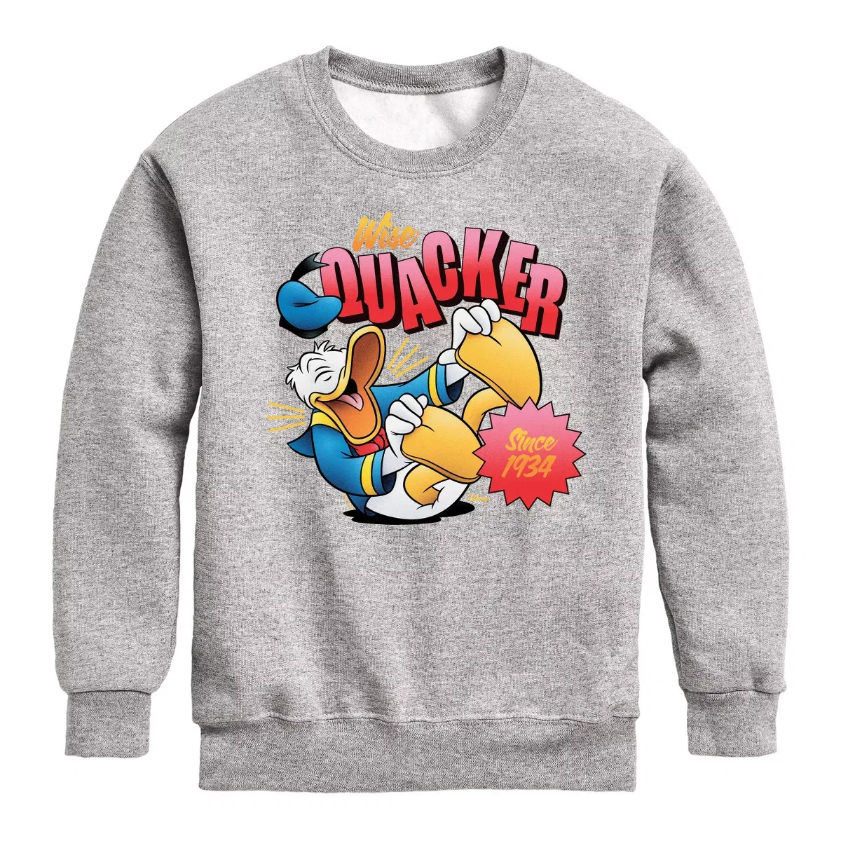 Детское свитшот с принтом Wise Quacker Disney, Athletic Heather
