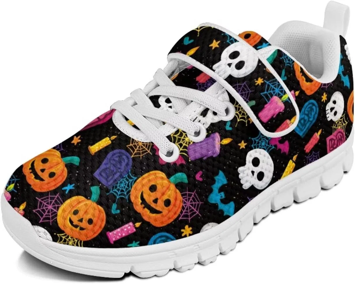 Детские кроссовки для девочек с принтом Holiday Shoes Cugasmaru, Pumpkin Skull Candle