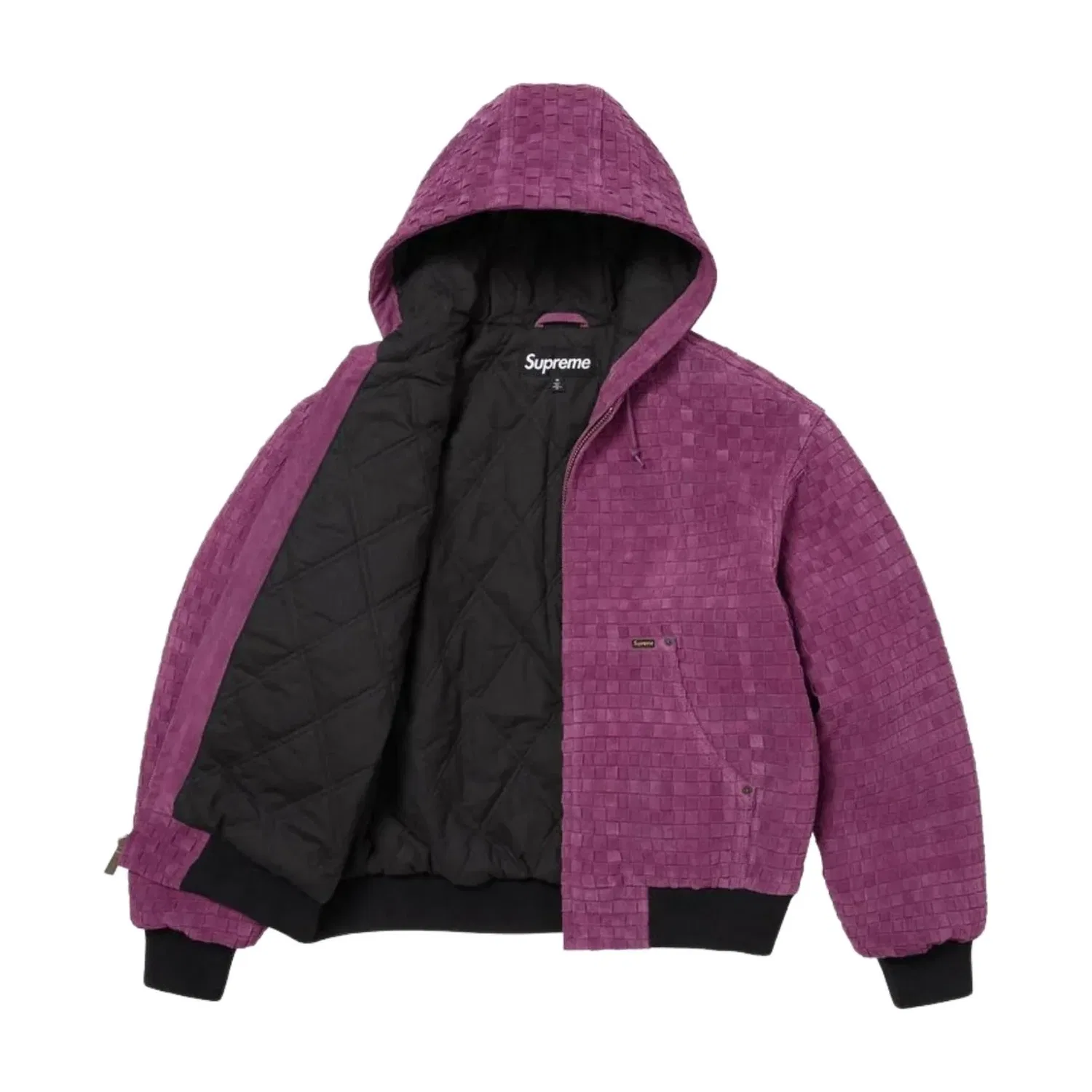 Мужская куртка FW26 Woven Suede Hooded Work Jacket 'Purple' Supreme, фиолетовый — фото 2