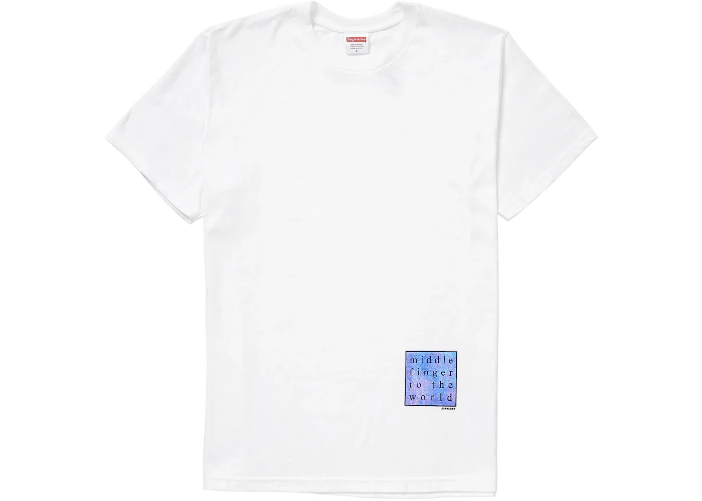 Мужская футболка с принтом Supreme Middle Finger to the World Tee, White