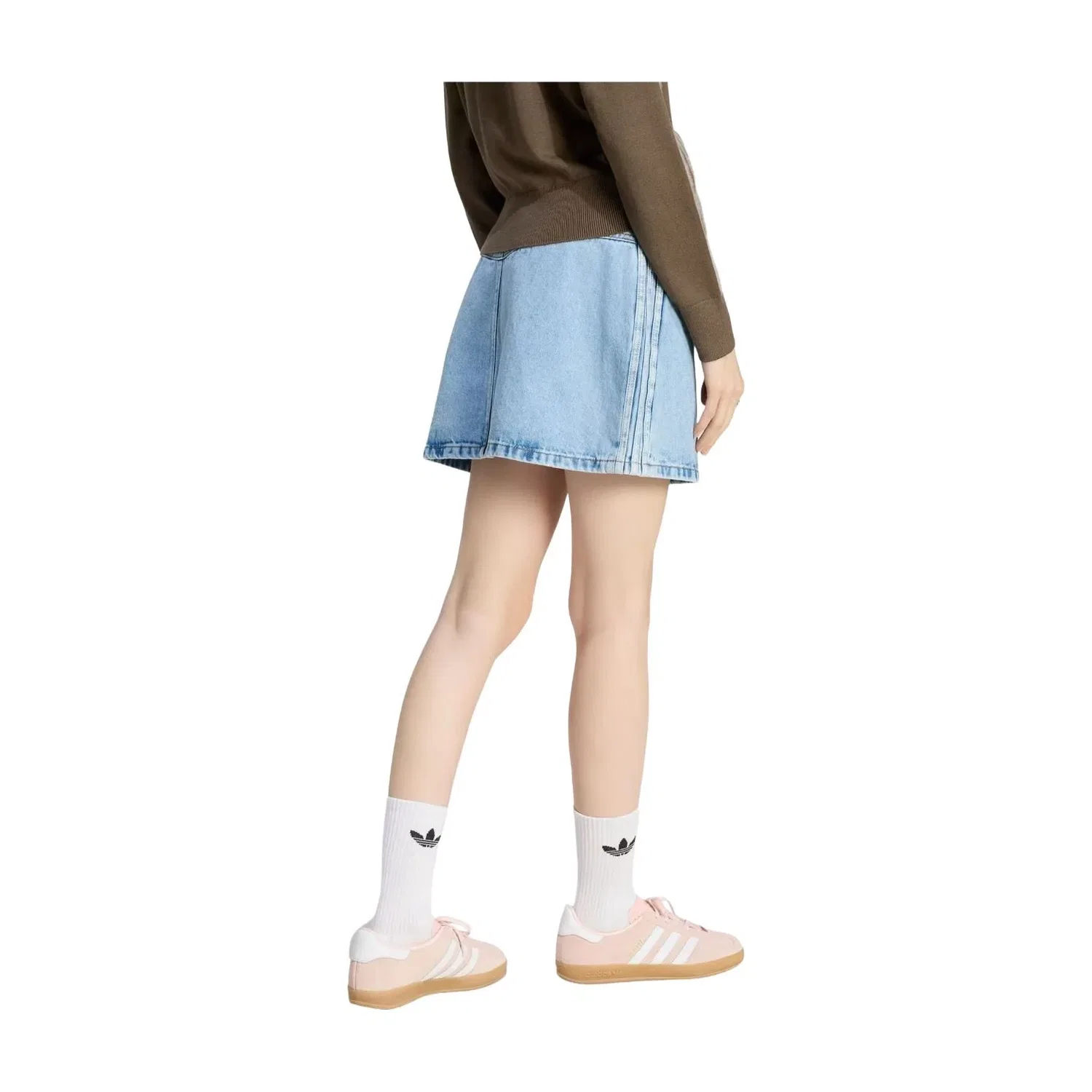 Женская джинсовая юбка миди с завышенной талией Light Denim Adidas, синий — фото 3