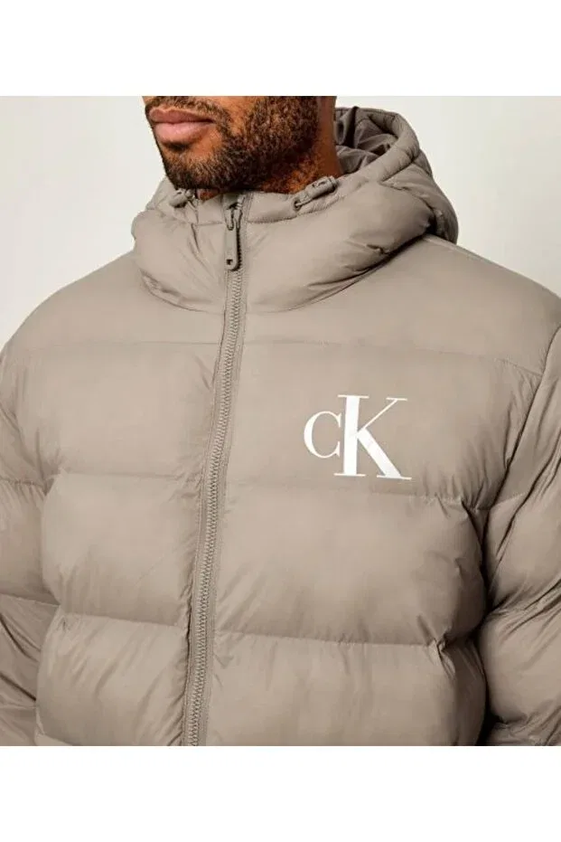 Мужская зимняя куртка с капюшоном Calvin Klein, Taupe — фото 4