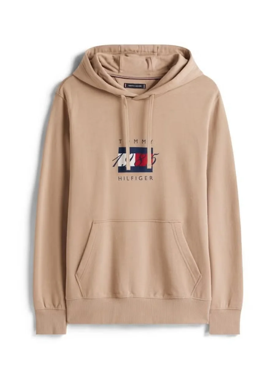 Худи Tommy Hilfiger Flag Graphic, серо-бежевый — фото 2