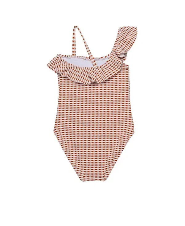 Детский купальник для девочек с рюшами Forever Gingham Gottex Kids, коричневый — фото 2