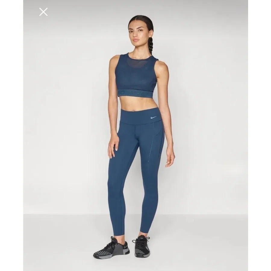 Спортивные леггинсы с высокой посадкой Nike Dri-FIT Universa Medium-Support High-Waisted 7/8 Training, Синий — фото 3