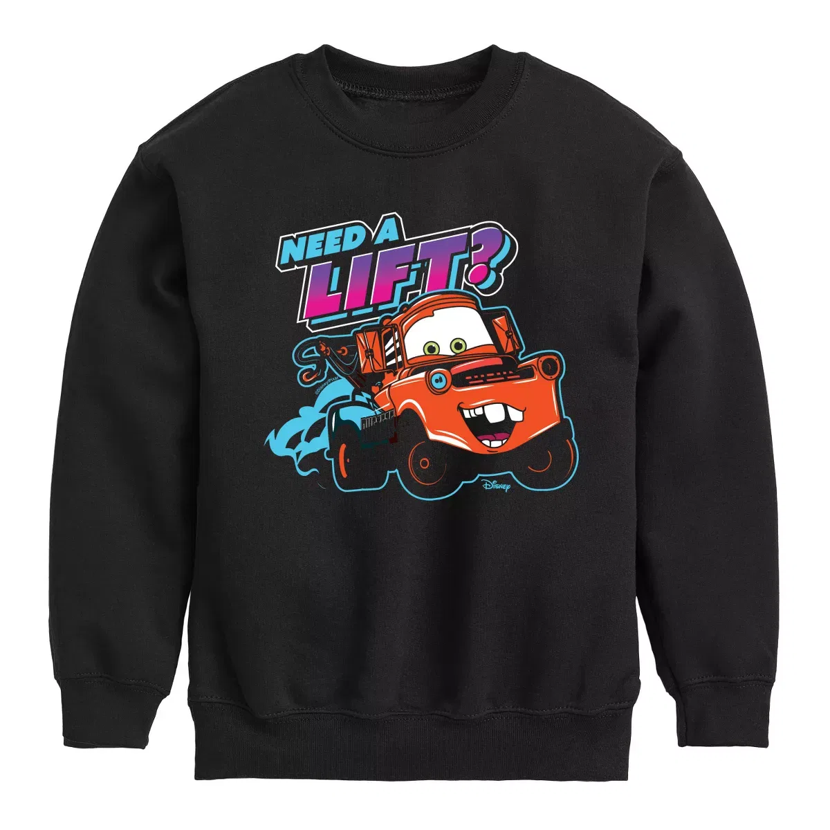 Детский свитшот с принтом Need A Lift Cars, Черный