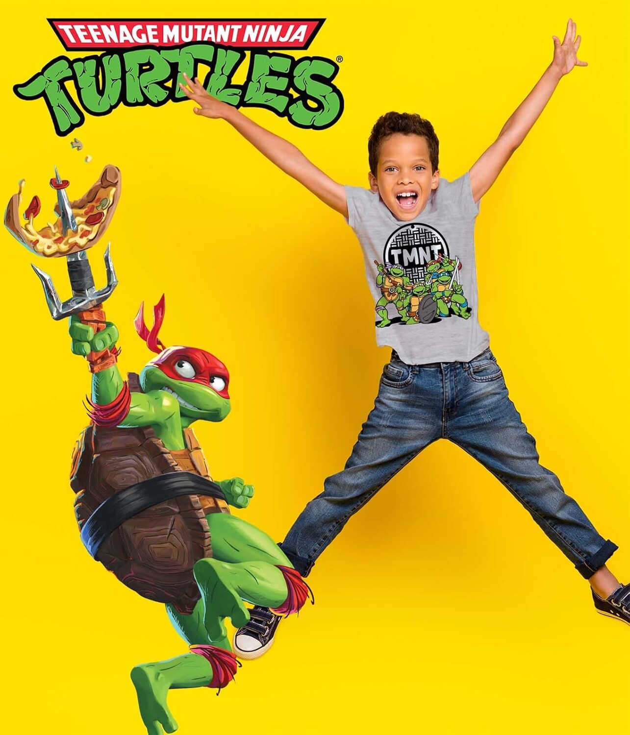 Набор детских футболок Nickelodeon Teenage Mutant Ninja Turtles, 3 предмета, зеленый вереск/серый/черный — фото 3