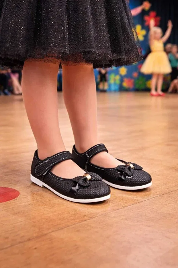 Детские балетки для девочек с коротким каблуком T-Step, Black Black — фото 2
