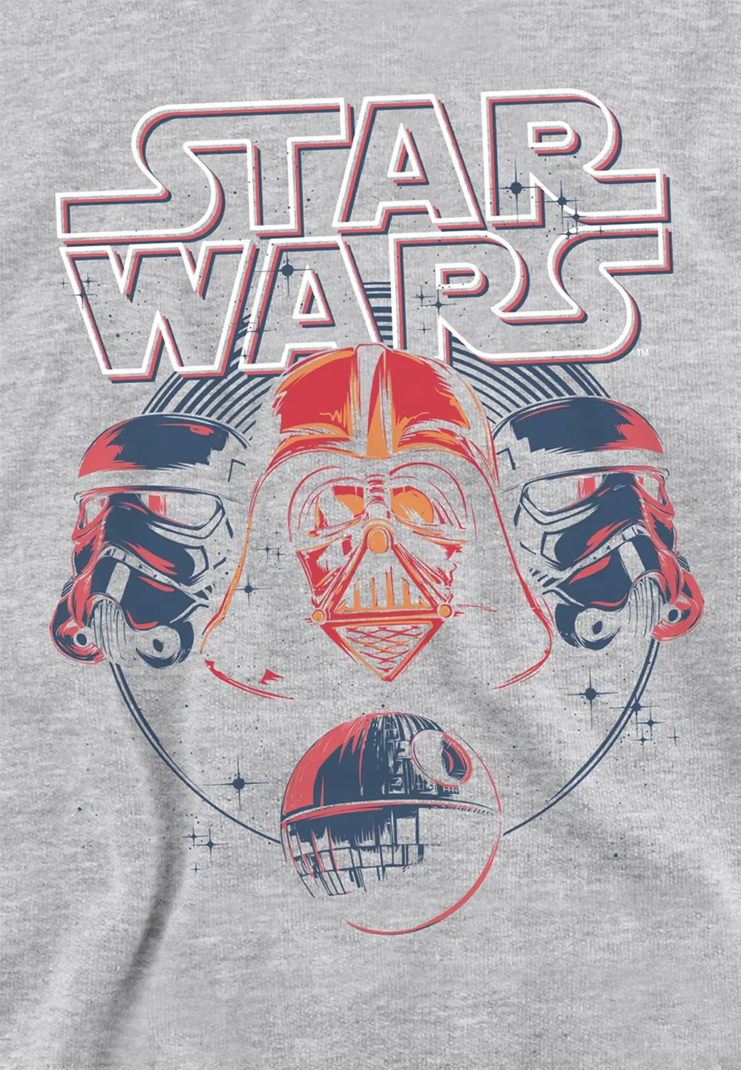 Детский худи с принтом Star Wars Death Star Trio Disney, Grey — фото 2